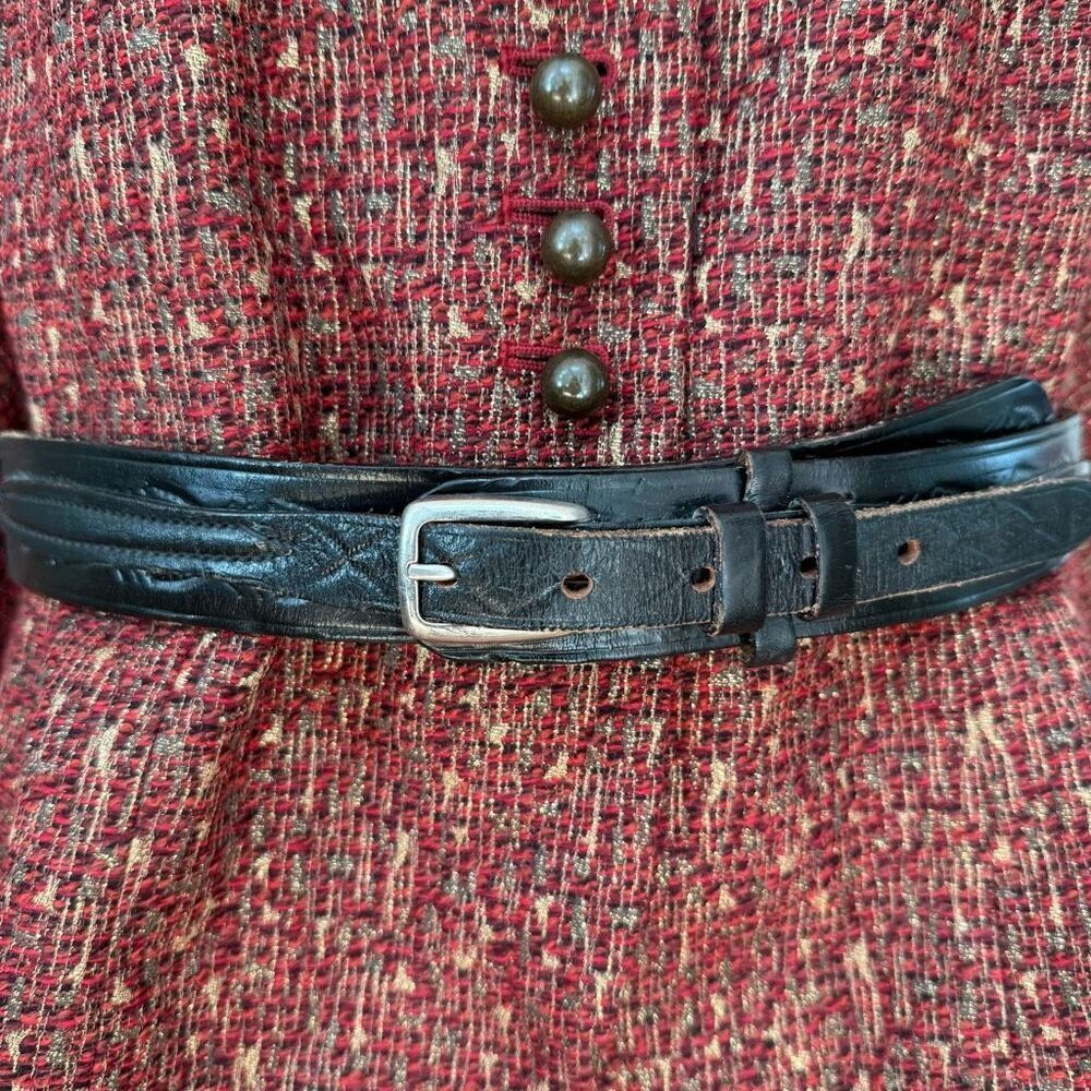 Frontier Belt Co. VTG by Vogel of Texas Leather Belt Sz 36 Top Grain Steer Hide